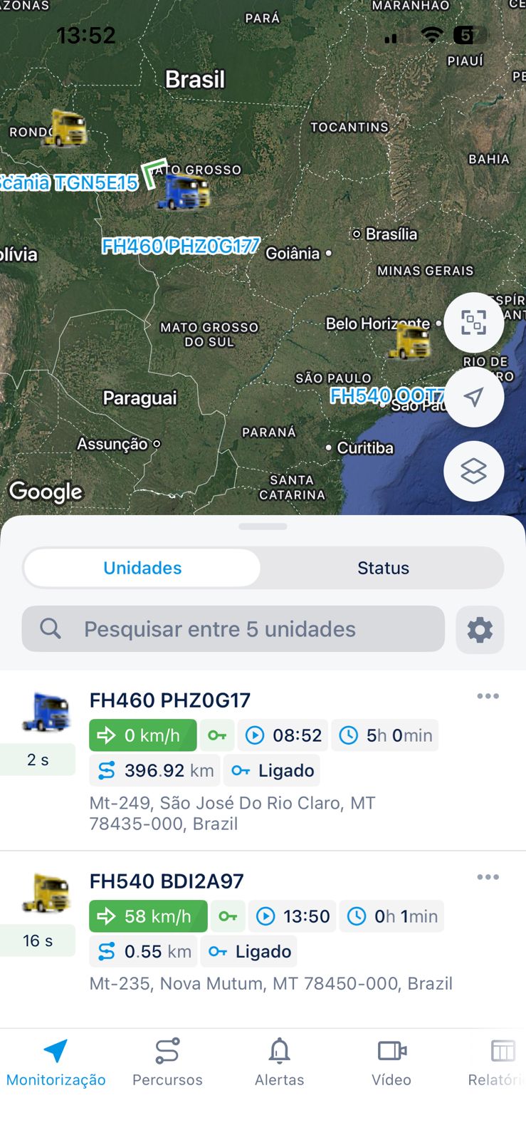 Visibilidade total da frota